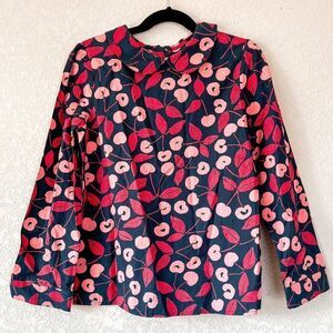 NWT! Bonpoint Cherry Kisses Pan Collar Blouse Size 10Y